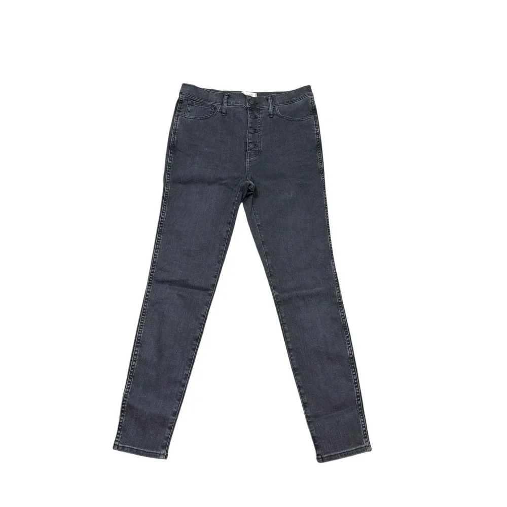 Madewell 10 Inch Black High Rise Skinny Jeans Button Fly Size 30‎